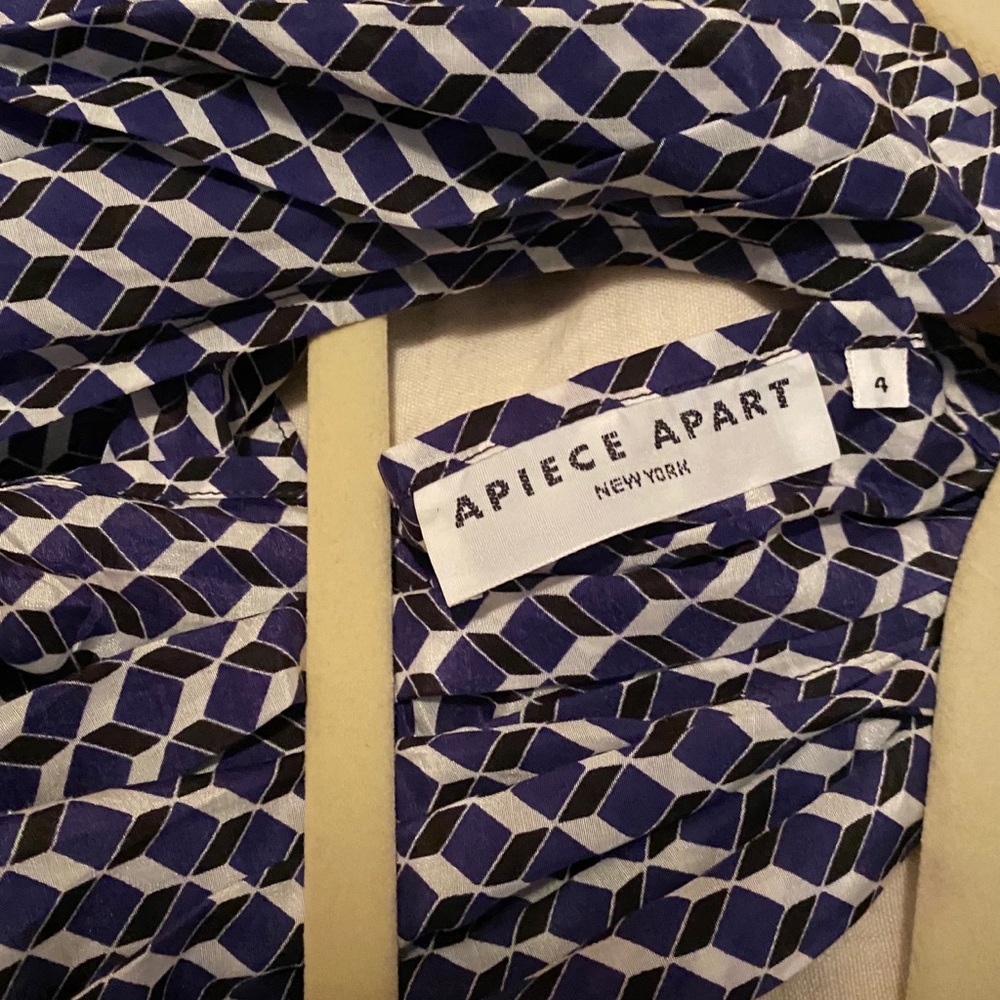 APIECE APART Silk cotton High neck dress & quilted waist Tie 4 - Picture 5 of 6